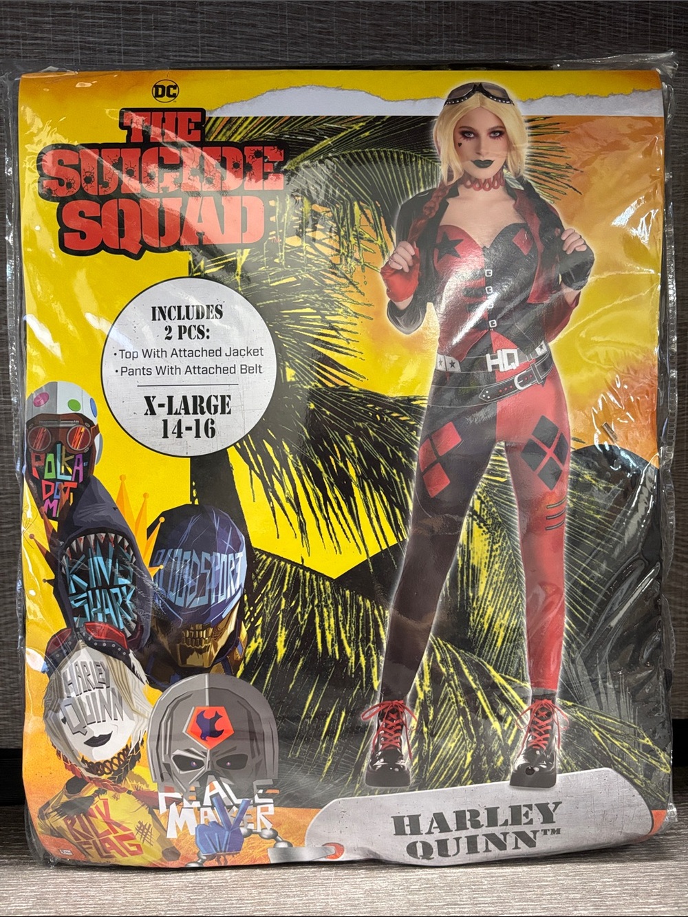 Women's Suicide Squad Harley Quinn Costume w/Wig- Size XL (14-16)